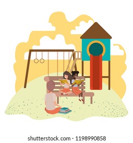 group of people in playground avatar character