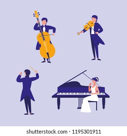 group of people playing instruments musical