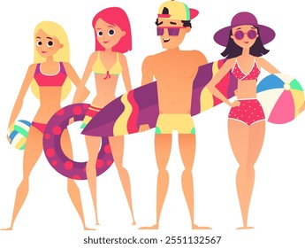 A group of people are posing for a picture at the beach