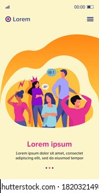 Grupo de personas con comportamiento problemático. Arrogante, enojado, aburrido, egoísta, orgulloso hombre y mujer fallando en la comunicación. Ilustración de vectores para la sociedad, concepto de habilidades sociales