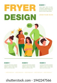 Group of people with problem behavior. Arrogant, angry, bored, selfish, proud man and woman failing in communication. Vector illustration for society, social skills concept