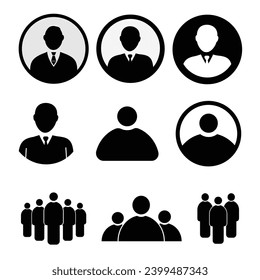 grupo de personas y diseño de iconos vectoriales de perfil