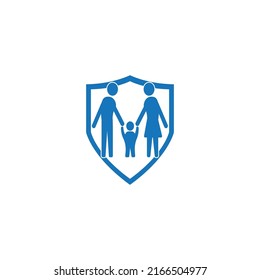 Group of people protected icon logo, vector design illustration 