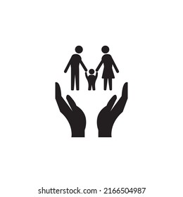 Group of people protected icon logo, vector design illustration 