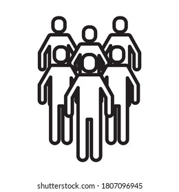 group of people protesting line style icon vector illustration design