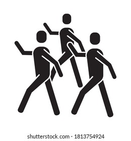 group of people protesting silhouette style icon vector illustration design