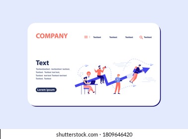 A group of people put forward an idea. are preparing to start a business project. raising your career to success. Vector illustration for landing page.