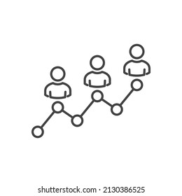 Group of People and Ranking Chart vector icon in meaning Rating