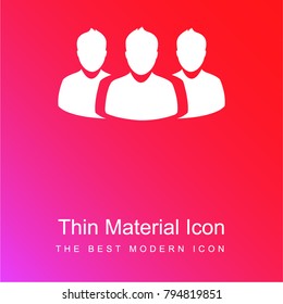 Group of people red and pink gradient material white icon minimal design