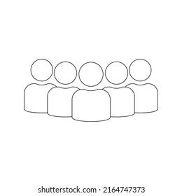Group of people related vector thin line icon. Isolated on white background. Editable stroke. Vector illustration.
