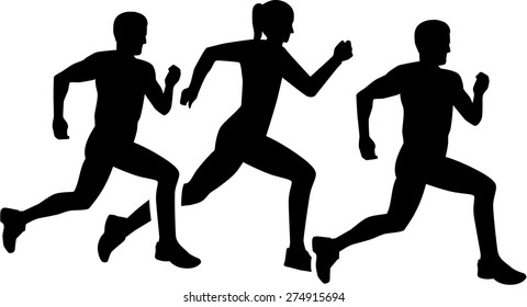 Group of people running