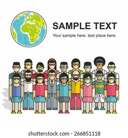Group of people seamless pattern