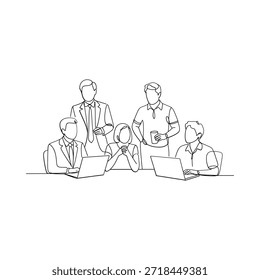 Un grupo de personas sentadas alrededor de una mesa en una reunión de negocios