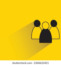 group of people with shadow on yellow background