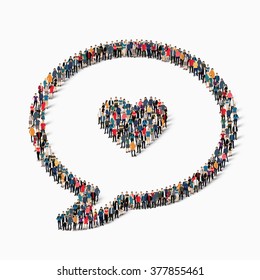 group  people shape  chat bubbles love