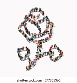 group  people  shape  flower