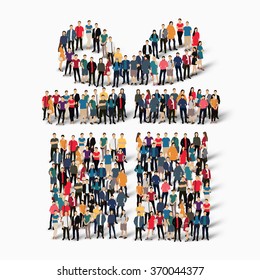 Group of people in the shape of a gift . Vector illustration.