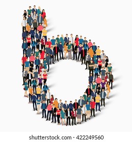 group  people  shape letter B vector