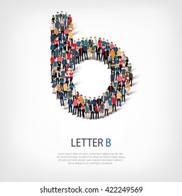 group  people  shape letter B vector