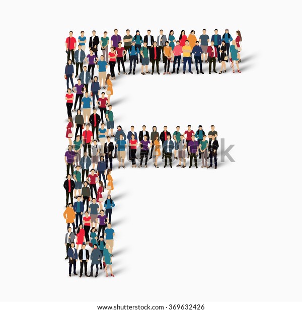 Group People Shape Letter F Vector Stock Vector (Royalty Free ...