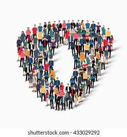 group people shape letter O vector