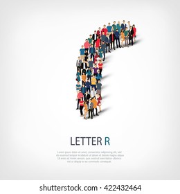 group  people  shape letter R vector