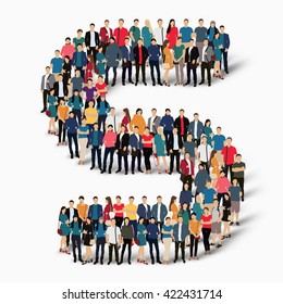 group  people  shape letter S vector