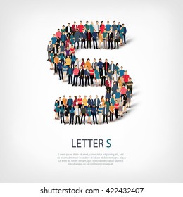 group  people  shape letter S vector