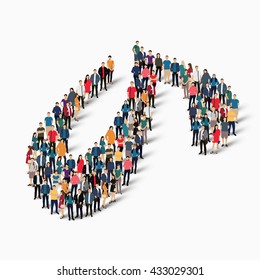 group people shape letter S vector