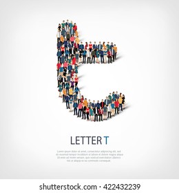 Group  People  Shape Letter T Vector