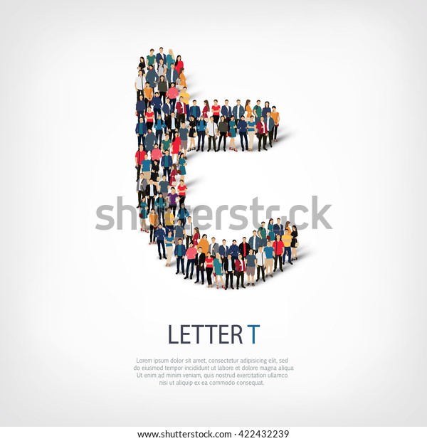 Group People Shape Letter T Vector Stock Vector (Royalty Free ...