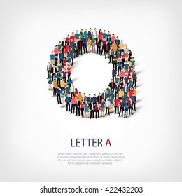 group  people  shape letter A vector