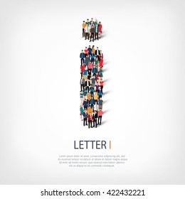group  people  shape letter I vector