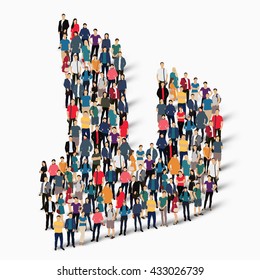 group people shape letter Y vector
