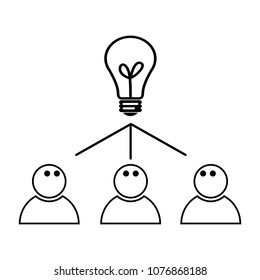 Group of people sharing an idea icon