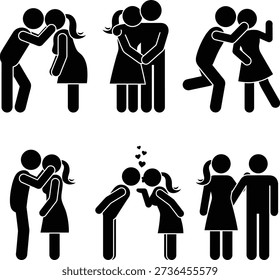 A group of people showing different relationship and interaction styles