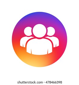 Group of people sign icon. Share symbol. Button. UI website navigation. Social network icons. Group of friends. Cutout people. Leader icon. Community icon. Multiple users silhouette