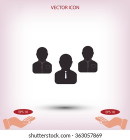 Group of people sign vector icon