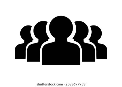 Group of People Silhouette Icon, group of people icon, group of users icon, team members icon, user profile