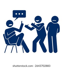 group of people silhouette vector having a discussion	