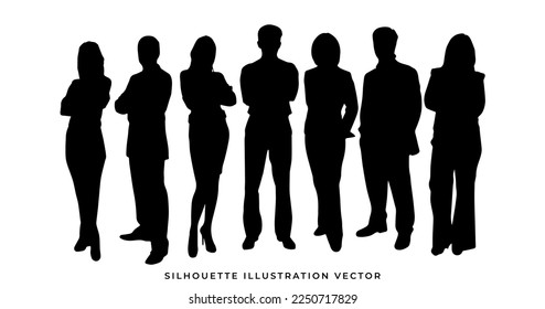group of people silhouette vector illustration