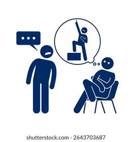 group of people silhouette vector looking at someone daydreaming	