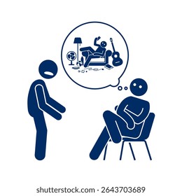 group of people silhouette vector looking at someone daydreaming	