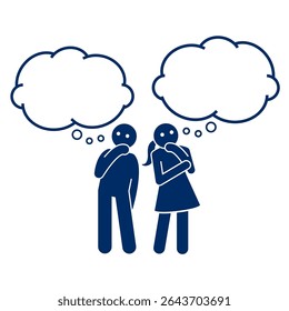 group of people silhouette vector looking at someone daydreaming	