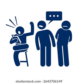 group of people silhouette vector looking at someone sad in reading a book	