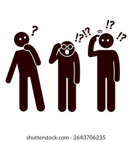 group of people silhouette vector are wondering and wondering	