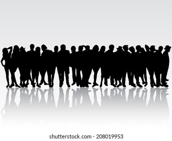 Group of people silhouettes