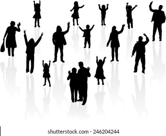 Group of people silhouettes