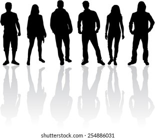 Group of people silhouettes