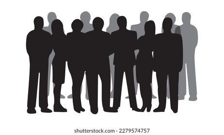 Group of people. People silhouettes. Vector